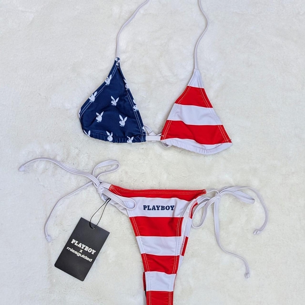 Playboy bikini BNWT Playboy x Missguided Patriotic Bikini